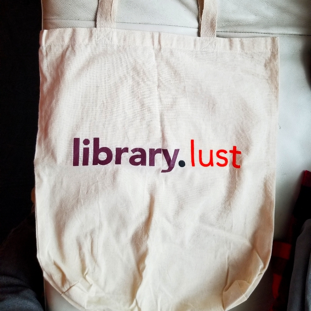 Linen Tote Bag: "Library Lust"